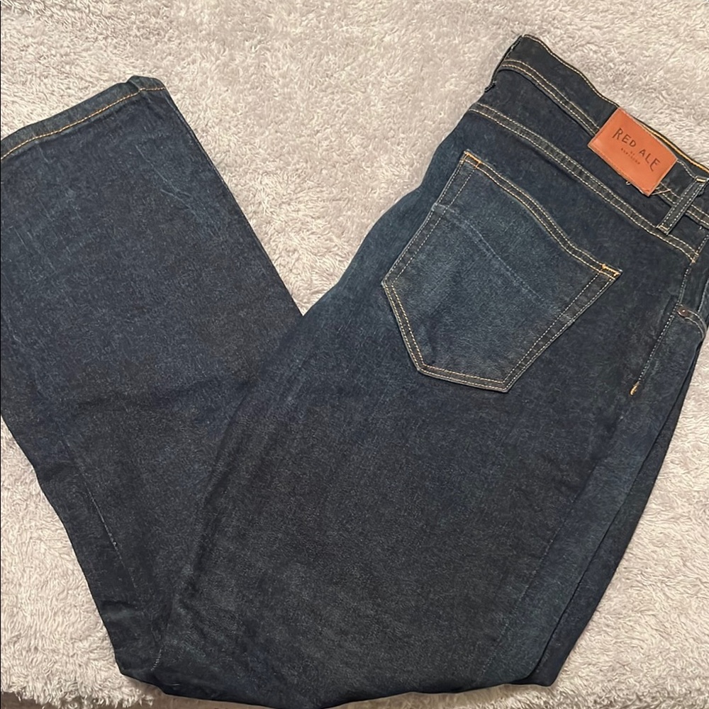 Men's Red Ale Dark Blue Jeans